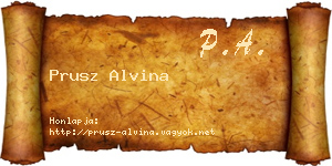 Prusz Alvina névjegykártya